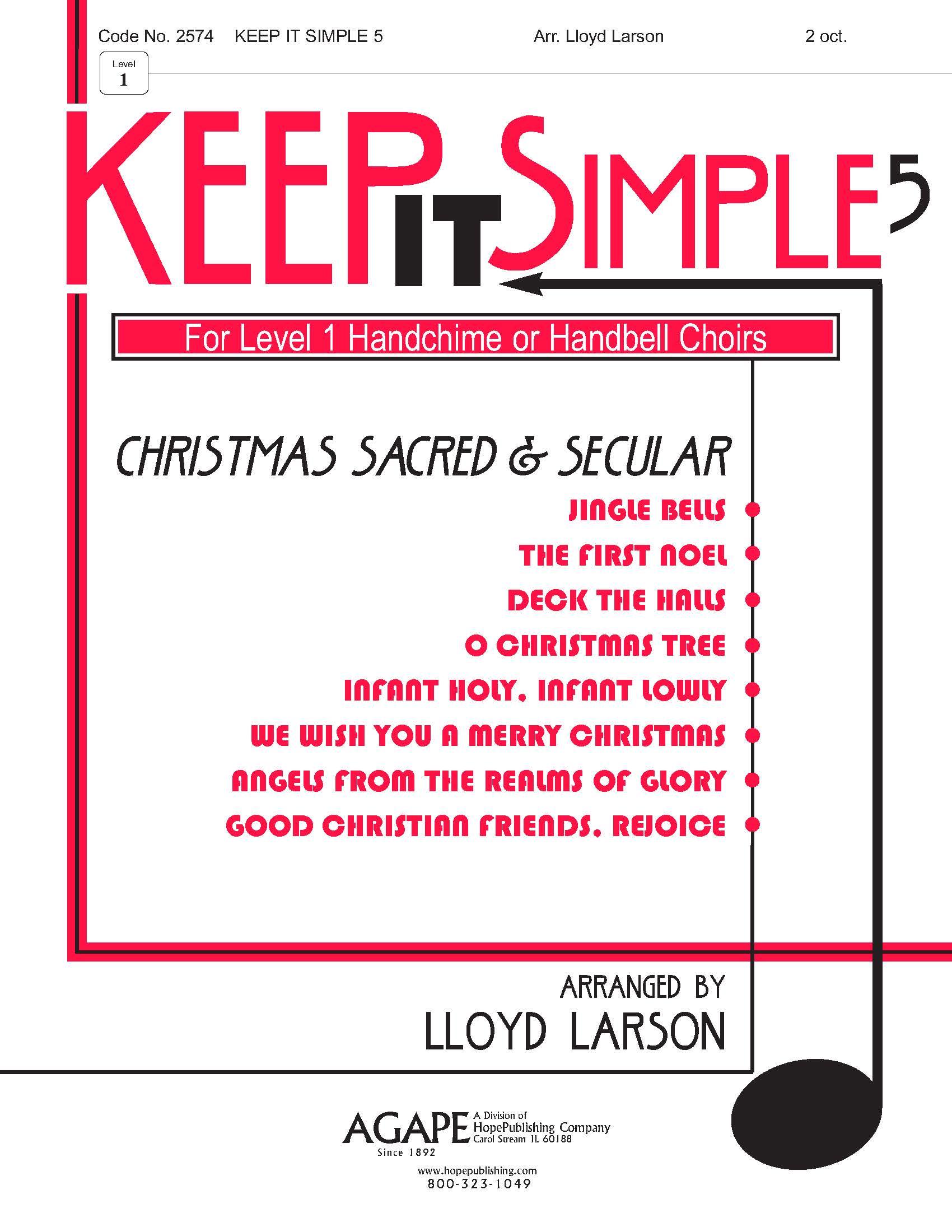 KEEP IT SIMPLE 5 Christmas Secular & Sacred (2 Octaves), HP2574