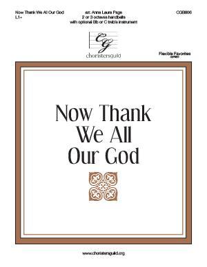 Now Thank We All Our God (2 or 3 Oct)